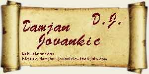 Damjan Jovankić vizit kartica